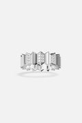 APM Ring in rhodium finish, sculpted geometry with a radiant, architectural edge.