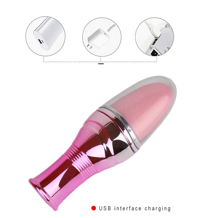 Usb Charging Powerful with Tongue Shaped 12 Vibrating G Spot Sex Toy Tongue Vibrator Women