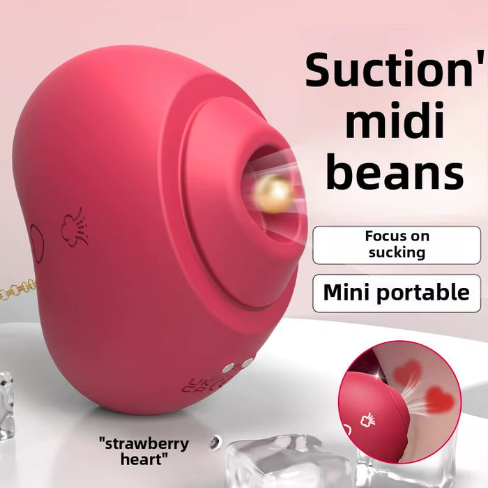 USB Powered Mini Strawberry Heart Vibrator for Women 10-Speed G-Spot Gadget Dildo Type Licking Sex Toy