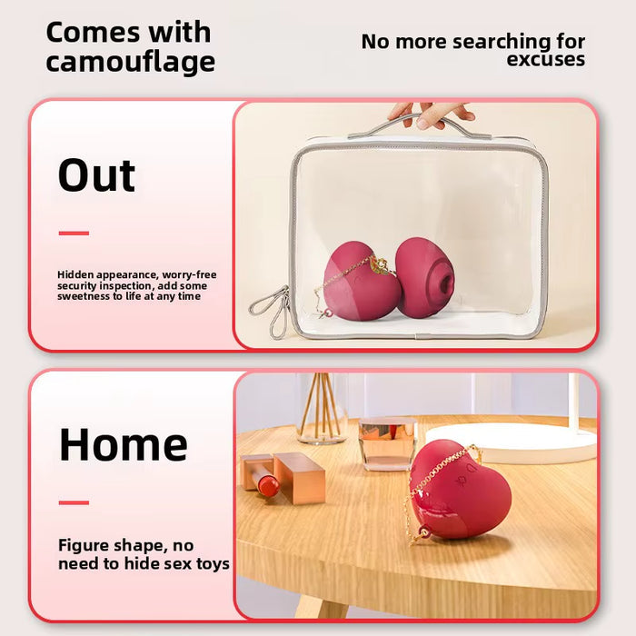 USB Powered Mini Strawberry Heart Vibrator for Women 10-Speed G-Spot Gadget Dildo Type Licking Sex Toy