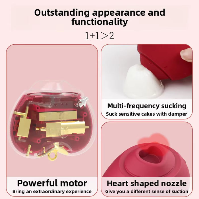 USB Powered Mini Strawberry Heart Vibrator for Women 10-Speed G-Spot Gadget Dildo Type Licking Sex Toy