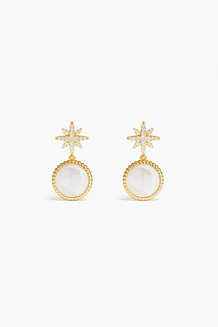 APM Étoile Earrings, a celestial glow suspended in golden light.