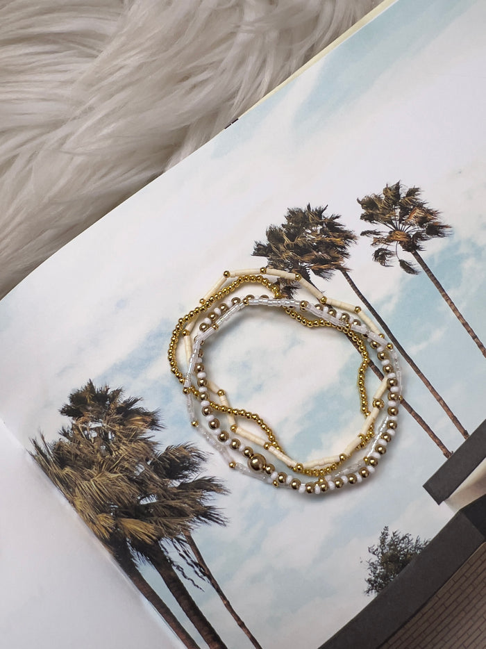 Venice Bianco Stretch Stack Bracelet Set