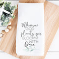 Wherever God Plants You Bloom with Grace Waffle Towel