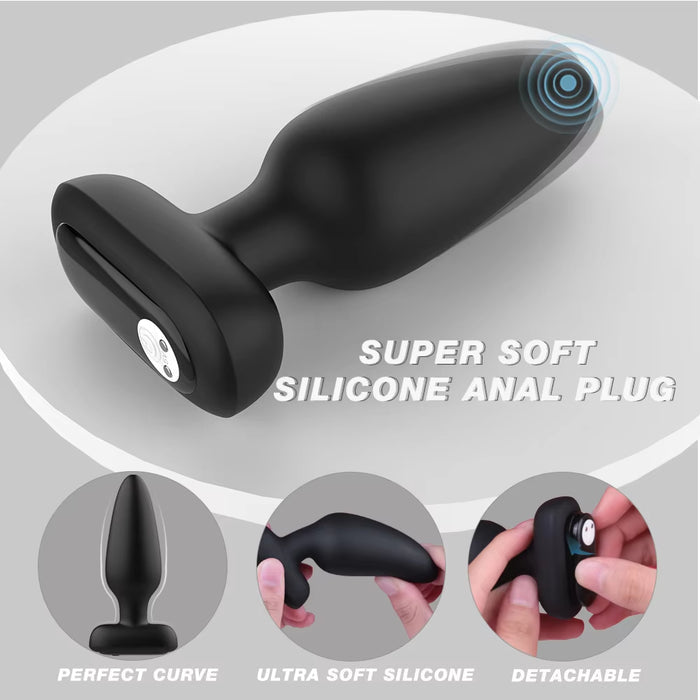 Women'S Soft Silicone Electro Anal Plug Vibrator & Male Prostate Massager Remote Control Sex Toy