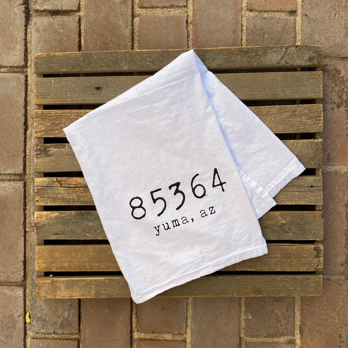 Yuma Roots™ Zip Code Dish Towel "Yuma, AZ 85364”