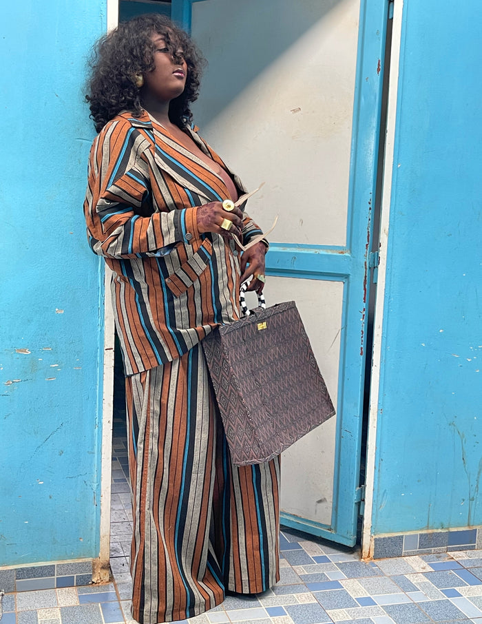 Zee Zee Striped Geo Cut Blazer